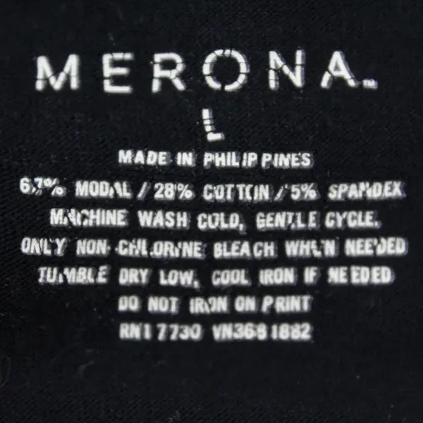Merona Women's Black Long Sleeve Boat Neck Top Shirt Size Large
