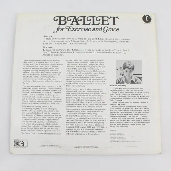 Yvonne Scudiery Ballet For Exercise And Grace 12" Vinyl Record