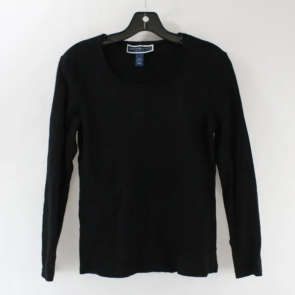 Karen Scott Women's Petite Medium Black Long Sleeve T-Shirt