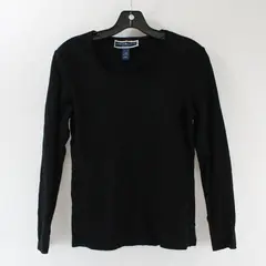 Karen Scott Women's Petite Medium Black Long Sleeve T-Shirt