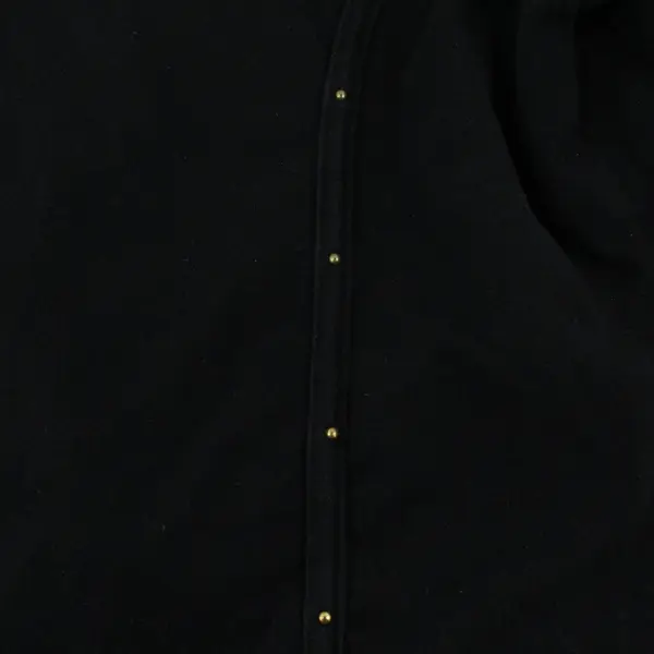 Carolyn Taylor Women's Large Black Gold Tone Studded 3/4 Sleeve Top