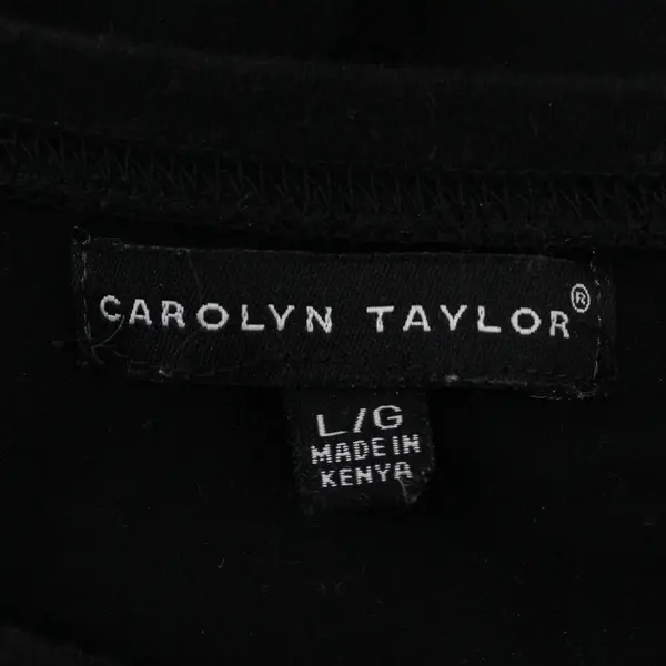Carolyn Taylor Women's Large Black Gold Tone Studded 3/4 Sleeve Top