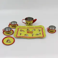 Schylling Curious George 9 Piece Tin  Tea Set