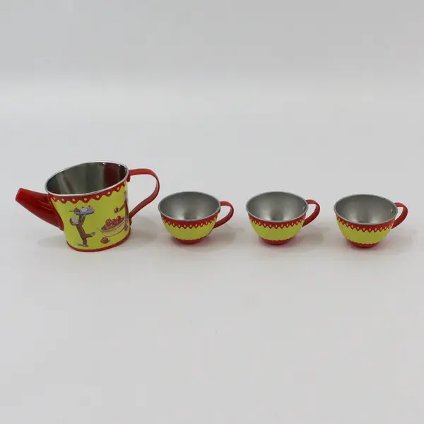 Schylling Curious George 9 Piece Tin  Tea Set