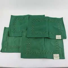Laura Ashley Lifestyles 4 Pack Green Gold Beaded Border Placemats