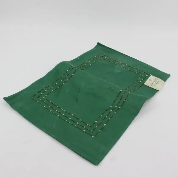 Laura Ashley Lifestyles 4 Pack Green Gold Beaded Border Placemats