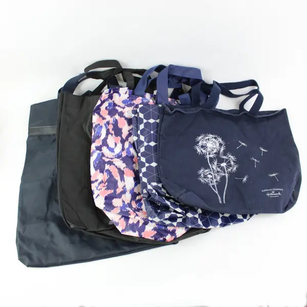 Lot of 5 Reusable Shopping Tote Bags Mixed Assorted Brands