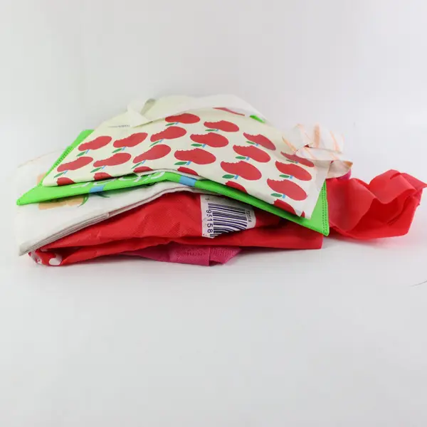 Lot of 5 Colorful Reusable Shopping Tote Bags