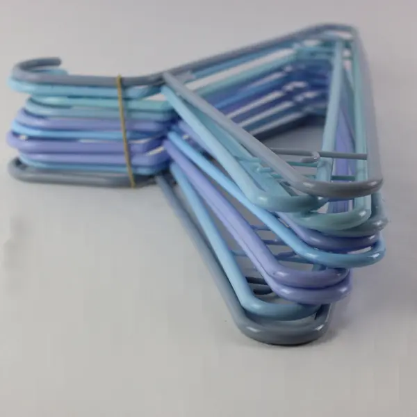 Lot of 10 Pastel Plastic Clothes Hangers Blue Lavender Adult Closet