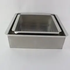 Set of 2 Magic Line Square Aluminum Cake Pans 8in 10in