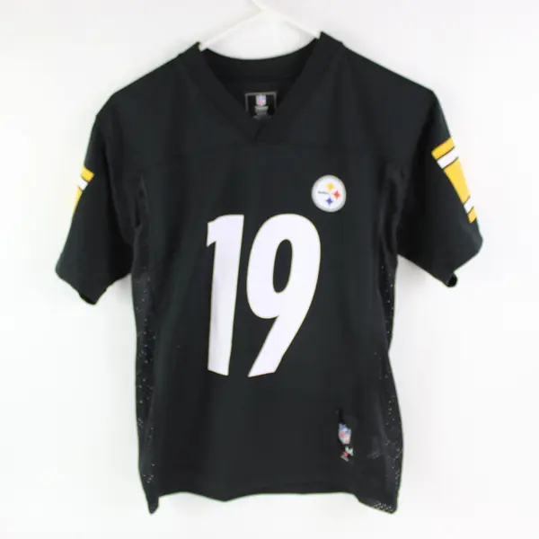 NFL Team Apparel Steelers #19 JuJu Smith-Schuster Youth M 10-12 Black Jersey