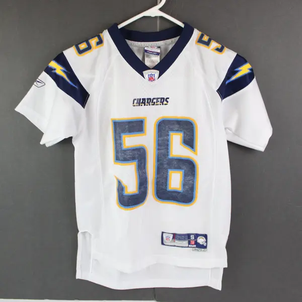 Reebok NFL San Diego #56 Chargers Shawne Merriman White Jersey Youth Small 8