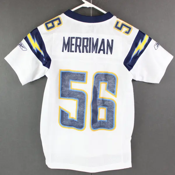 Reebok NFL San Diego #56 Chargers Shawne Merriman White Jersey Youth Small 8