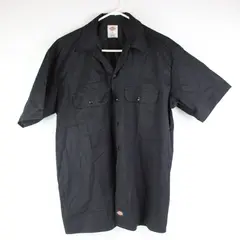 Dickies Men's Black Short Sleeve Work Shirt Button Front Size L