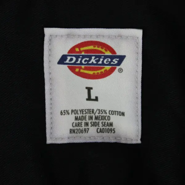 Dickies Men's Black Short Sleeve Work Shirt Button Front Size L