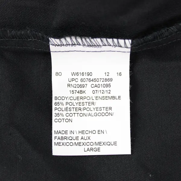 Dickies Men's Black Short Sleeve Work Shirt Button Front Size L