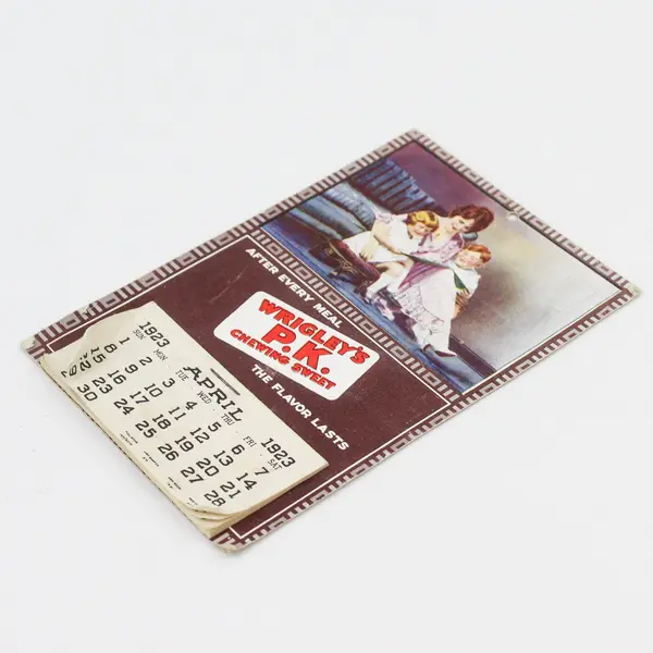 1923 Wrigley's P.K. Chewing Sweet Gum Advertising Calendar Used Edge Wear