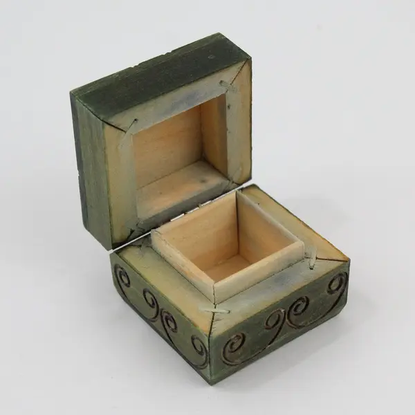 Wooden Sunflower Trinket Box Small Decorative Lid