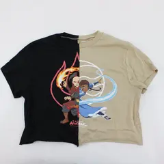 Nickelodeon Viacom Avatar: The Last Airbender Black/Tan Cropped Youth Tee Size M