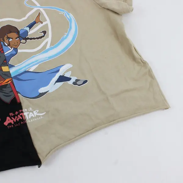 Nickelodeon Viacom Avatar: The Last Airbender Black/Tan Cropped Youth Tee Size M