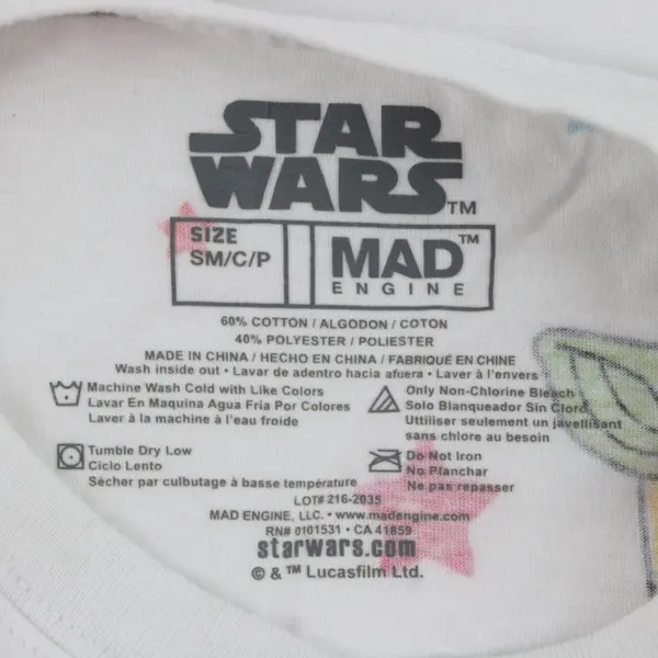Girl's Lucasfilm  Star Wars Baby Yoda Grogu Pattern T-Shirt Size SM/C/P 
