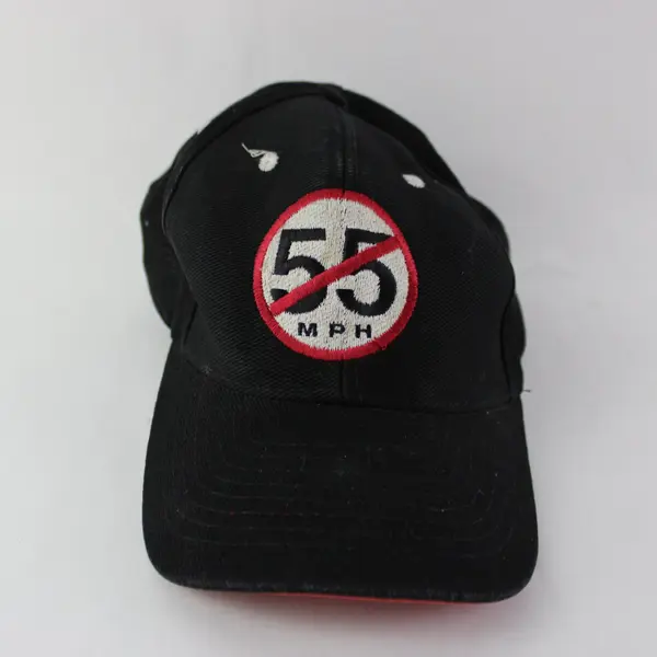 HYP Black 55 MPH Crossed Out Novelty Baseball Cap Hat by Hypnotic Hats Snap Back