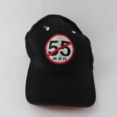 HYP Black 55 MPH Crossed Out Novelty Baseball Cap Hat by Hypnotic Hats Snap Back