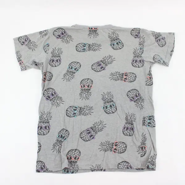 Bold Blue brand Kid's Pineapples with Sunglasses  Gray Patterned T-Shirt Size 12