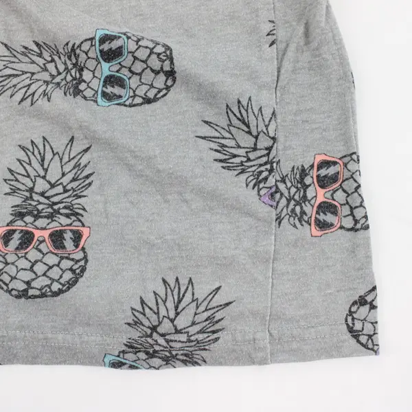 Bold Blue brand Kid's Pineapples with Sunglasses  Gray Patterned T-Shirt Size 12