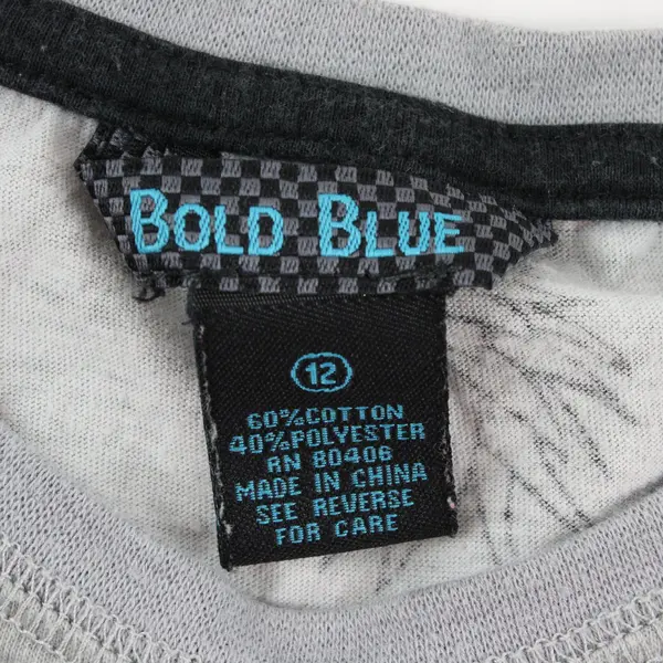 Bold Blue brand Kid's Pineapples with Sunglasses  Gray Patterned T-Shirt Size 12