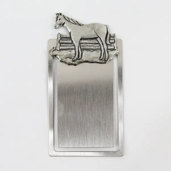 Seagull Pewter Horse Metal Bookmark Money Clip Silver Tone Reading Accessory
