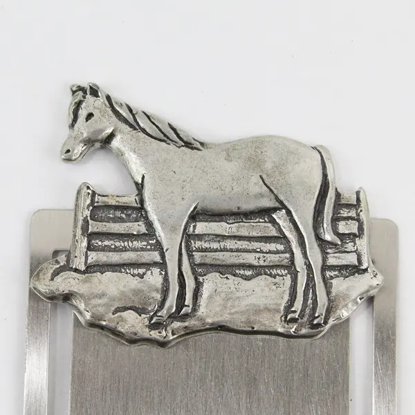 Seagull Pewter Horse Metal Bookmark Money Clip Silver Tone Reading Accessory