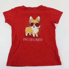 TeeTurtle Women's Red Corgi Incorgnito Cotton Graphic T-Shirt 