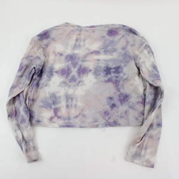 RIZE RENEW Purple Tie Dyed Long Sleeve Embroidered Not Today Shirt S