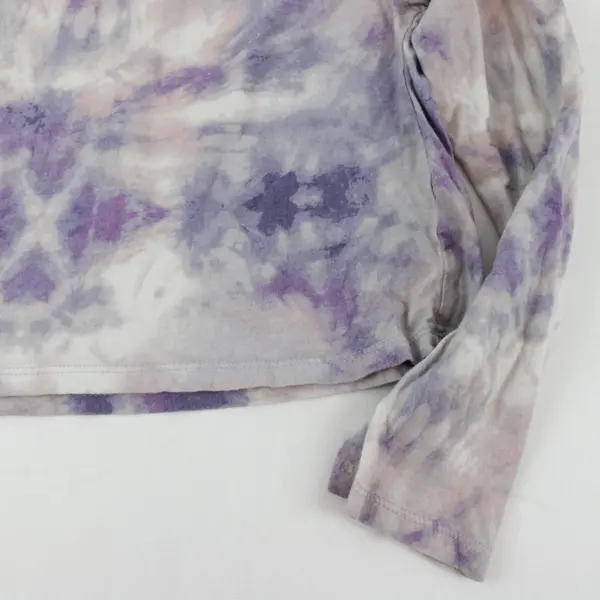 RIZE RENEW Purple Tie Dyed Long Sleeve Embroidered Not Today Shirt S