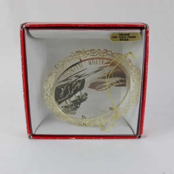 Nation's Treasures Alton, Illinois Brass Ornament 24K Gold Finish Brass