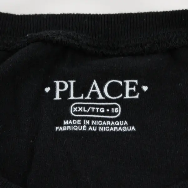 Place Girls' Cotton Unicorn Shirt Black XXL 16 Short Sleeve