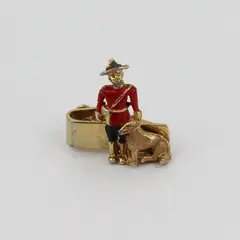 Vintage Sarah Cov Mountie Figural Tie Clip Enamel Wear
