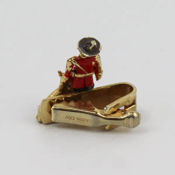 Vintage Sarah Cov Mountie Figural Tie Clip Enamel Wear