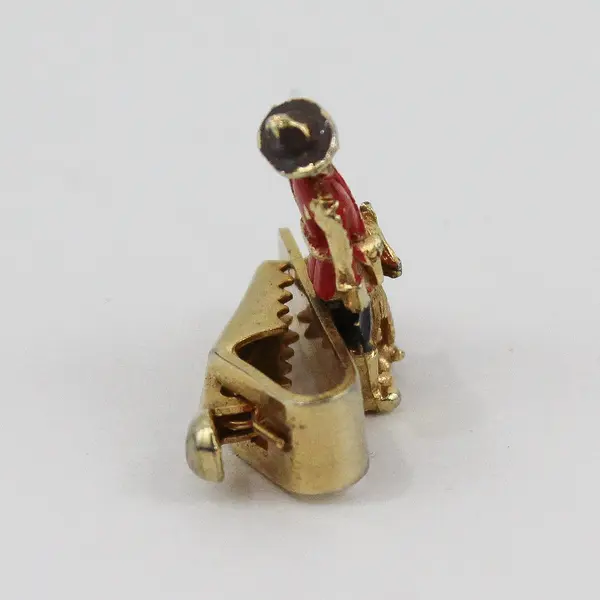 Vintage Sarah Cov Mountie Figural Tie Clip Enamel Wear