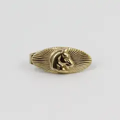 Gold Tone Horse Head Oval Western Men's Tie Clip Clasp Jewelry