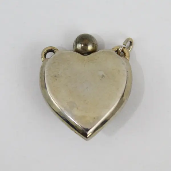 Antique Washington DC Capitol Intaglio Glass Heart Pendant Charm