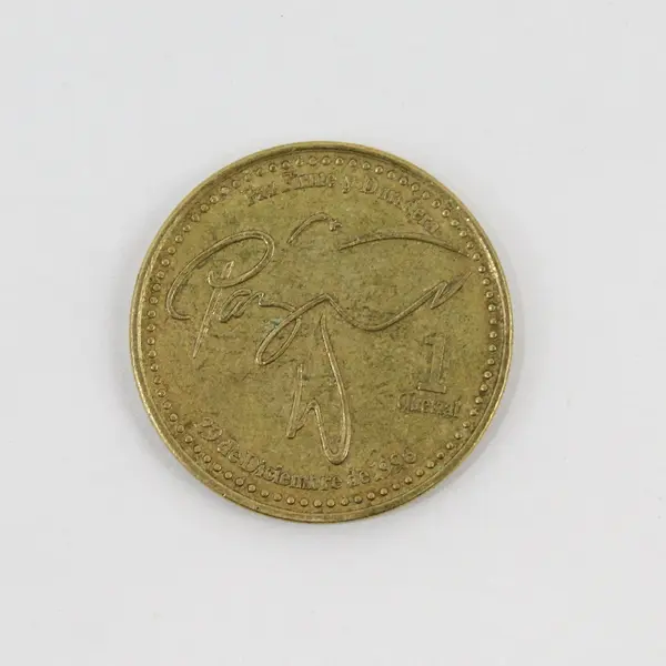 Guatemala 1 Quetzal Peace Accord Commemorative Coin 1999 Brass