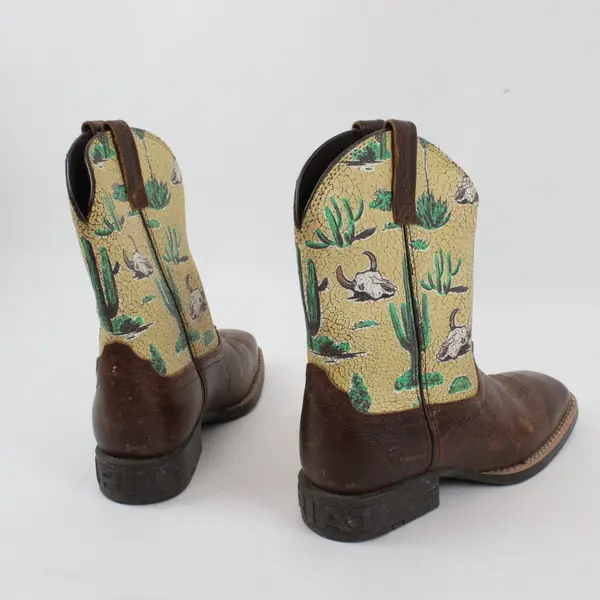 Ariat Girls Leather Western Desert Print Boots Size 2.5