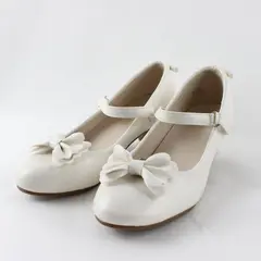 Dream Pairs Girls White Faux Leather Bow Pumps Shoes US 3