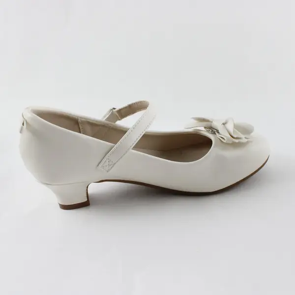 Dream Pairs Girls White Faux Leather Bow Pumps Shoes US 3