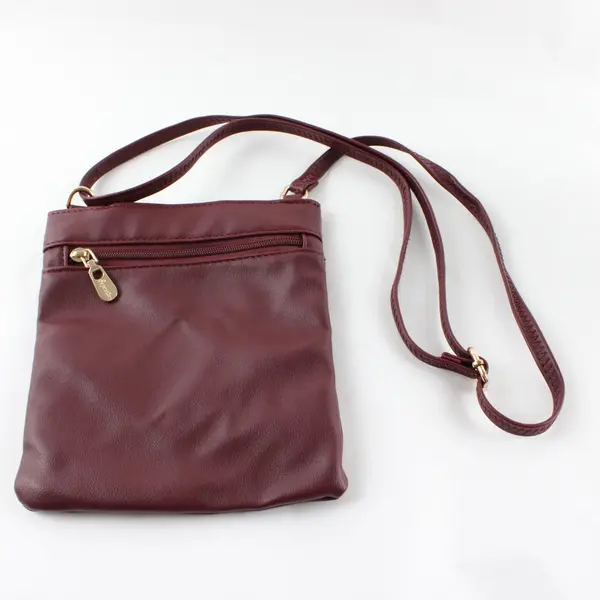 Soperwilton Burgundy Red Faux Leather Crossbody Purse Bag