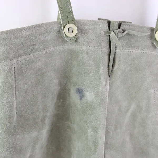 Green Suede Lederhosen Size 90 Men's Traditional Shorts FLAWED