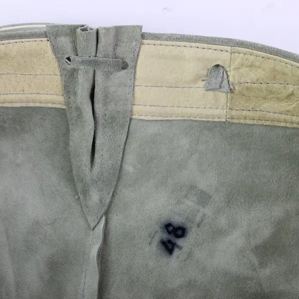 Green Suede Lederhosen Size 90 Men's Traditional Shorts FLAWED
