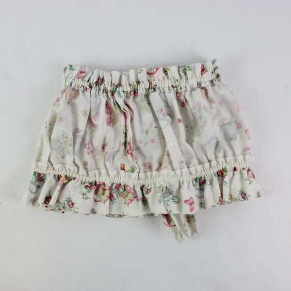 Handmade Baby Girls Garden Theme Ruffled Skirt Size 12M